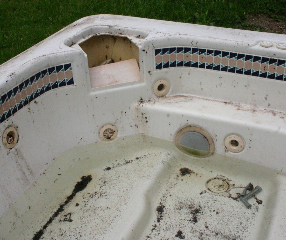 hot tub removal - out with the old