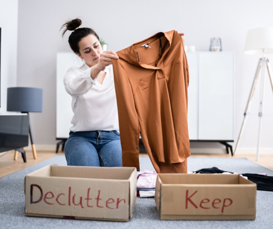 woman sorting - Declutter to sell your home