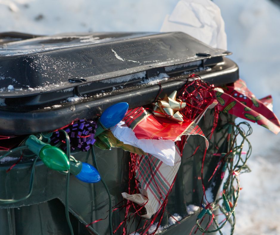 Holiday trash and junk piled up 