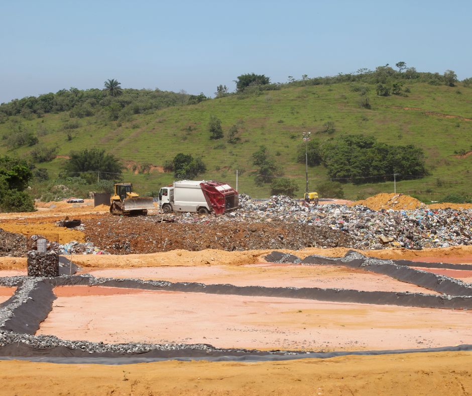 clay placed over a full landfill for repurposing.